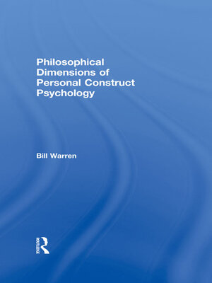 cover image of Philosophical Dimensions of Personal Construct Psychology